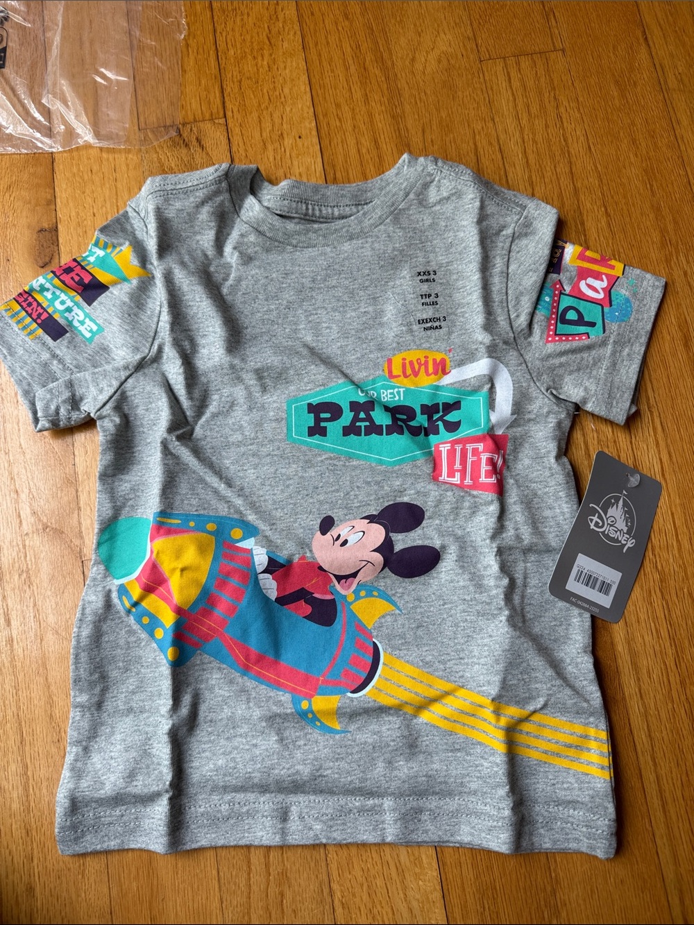 Disney Mickey Mouse Grey 'Livin Best Park Life' Kids Tee